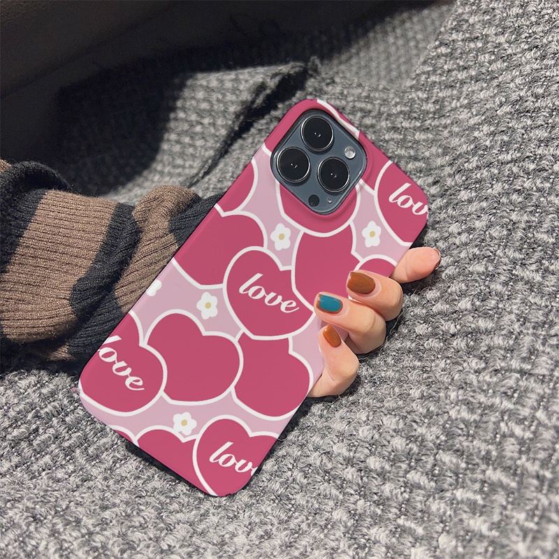 Ốp Điện Thoại Cứng Họa Tiết Trái Tim Dễ Thương Cho iphone 14 pro Max 11 13 12 7Plus 8 X XS Max