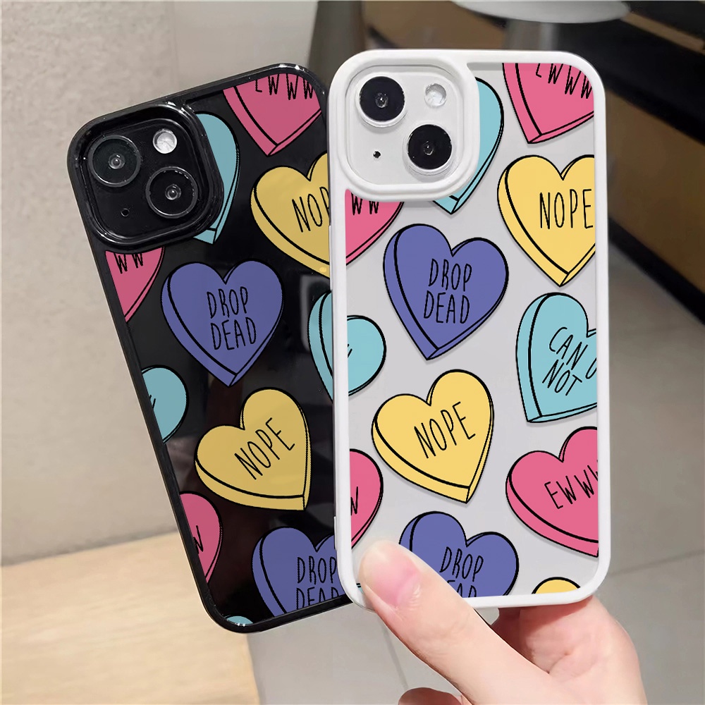 Ốp Điện Thoại Nhựa Acrylic Cứng Trong Suốt In Hình Trái Tim Đáng Yêu Cho iphone 14 pro Max 11 13 12 7Plus 8 X XS Max
