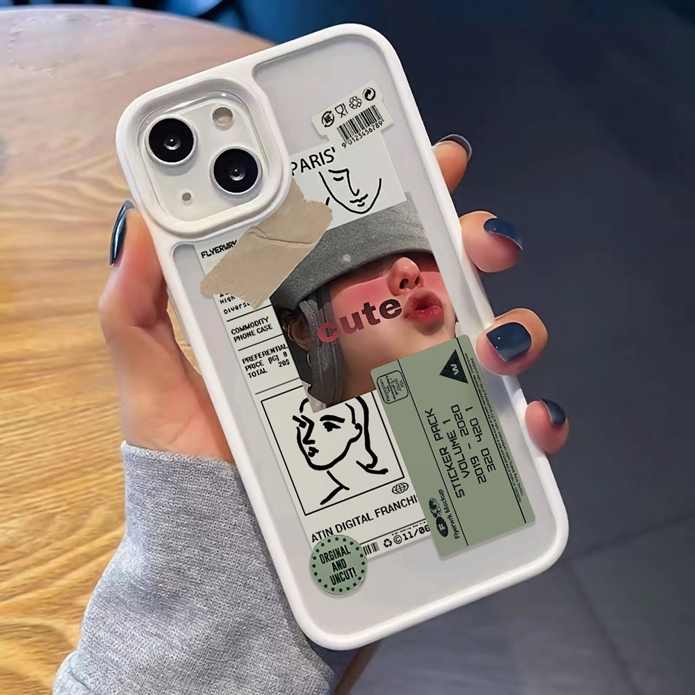 Ốp Điện Thoại Nhựa Acrylic Cứng Trong Suốt Hình Cô Gái Thời Trang Cho iphone 14 pro Max 11 13 12 7Plus 8 X XS Max