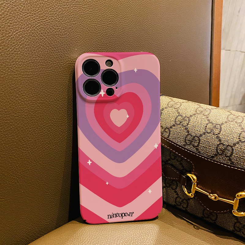 Ốp Điện Thoại Cứng In Hình Trái Tim Màu Hồng Cho iphone 14 pro Max 11 13 12 7Plus 8 X XS Max