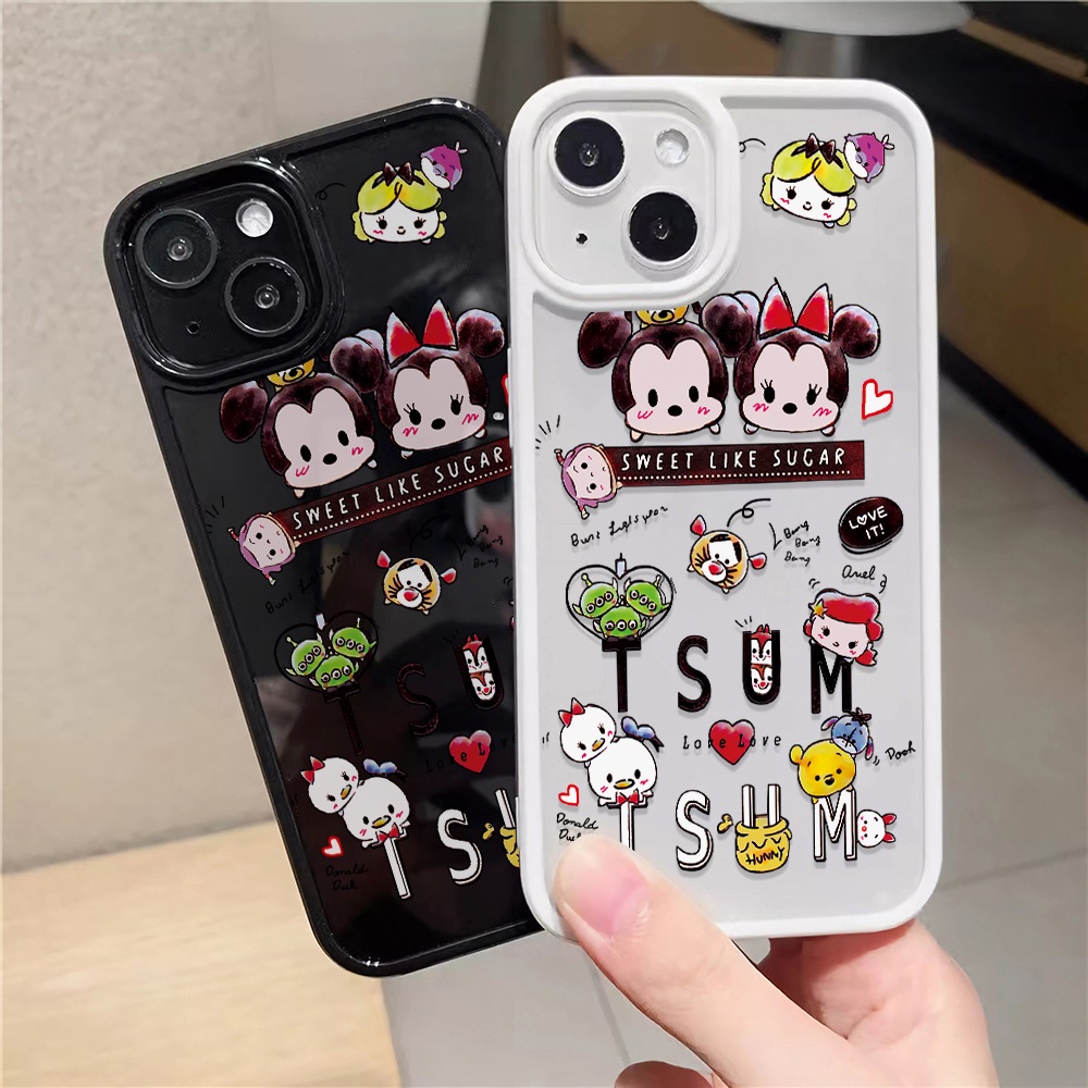 Ốp Điện Thoại Nhựa Acrylic Cứng Trong Suốt Hình Chuột Mickey Cho iphone 14 pro Max 11 13 12 7Plus 8 X XS Max