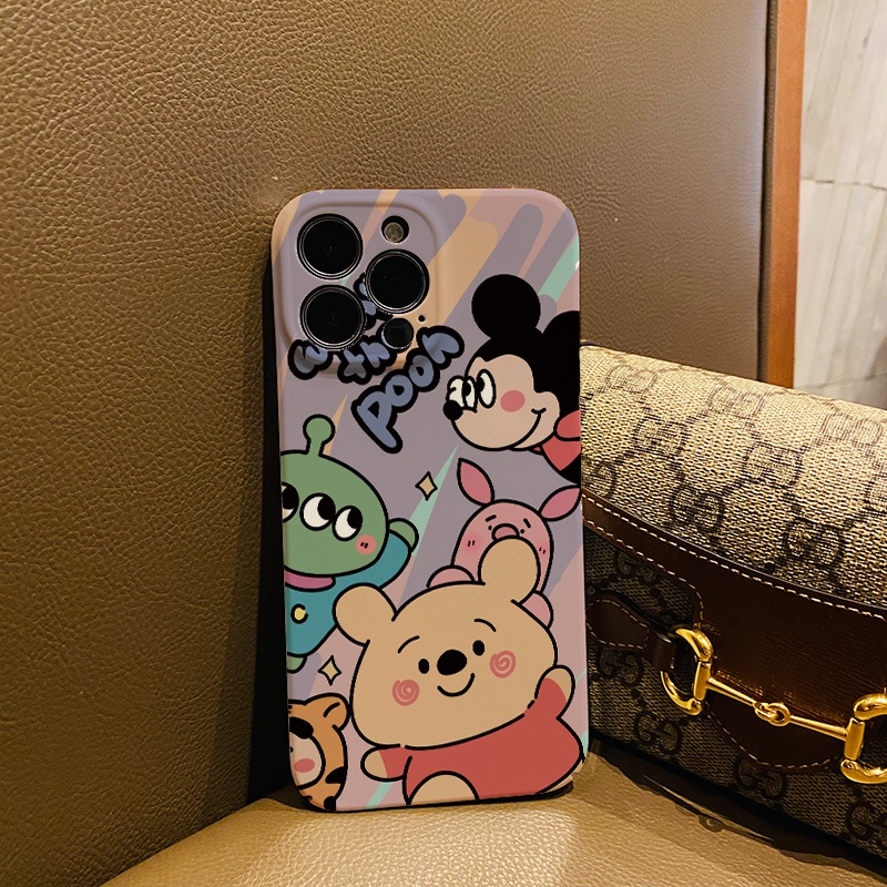 Ốp Điện Thoại Cứng Chống Sốc In Hình Gấu Pooh / Chuột Mickey Cho iphone 14 pro Max 11 13 12 7Plus 8 X XS Max
