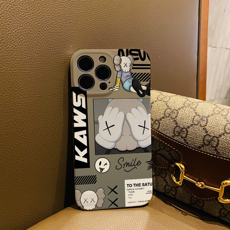Ốp Điện Thoại Cứng Chống Sốc In Hình Gấu KAWS Hoạt Hình Cho iphone 14 pro Max 11 13 12 7Plus 8 X XS Max