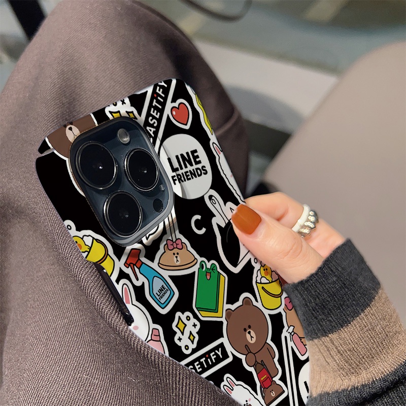 Ốp Điện Thoại Cứng Hình Gấu Nâu Thời Trang Chống Sốc Cho iphone 14 pro Max 11 13 12 7Plus 8 X XS Max