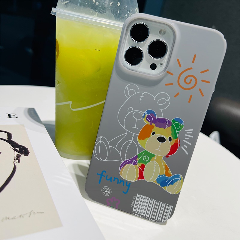 Ốp Điện Thoại Cứng Chống Sốc In Hình Gấu Dễ Thương Cho iphone 14 pro Max 11 13 12 7Plus 8 X XS Max