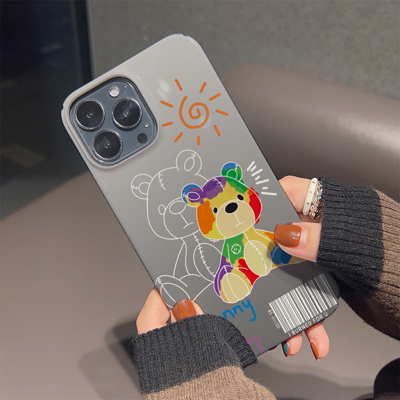 Ốp Điện Thoại Cứng Chống Sốc In Hình Gấu Dễ Thương Cho iphone 14 pro Max 11 13 12 7Plus 8 X XS Max