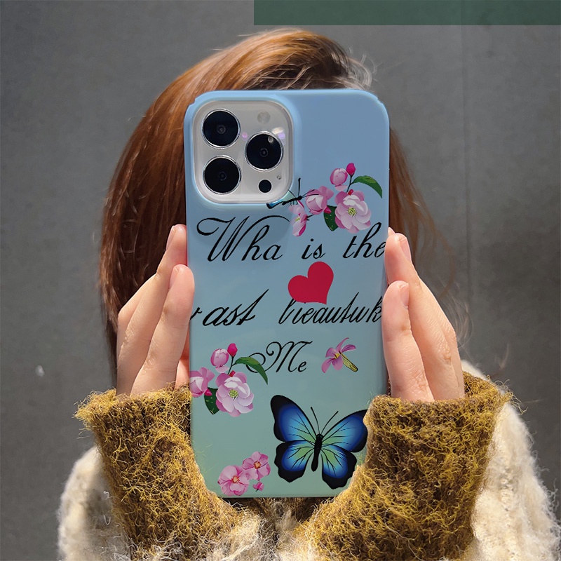 Ốp Điện Thoại Cứng Họa Tiết Bươm Bướm / Trái Tim Thời Trang Chống Sốc Cho iphone 14 pro Max 11 13 12 7Plus 8 X XS