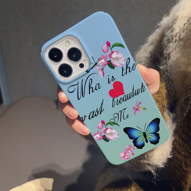 Ốp Điện Thoại Cứng Họa Tiết Bươm Bướm / Trái Tim Thời Trang Chống Sốc Cho iphone 14 pro Max 11 13 12 7Plus 8 X XS