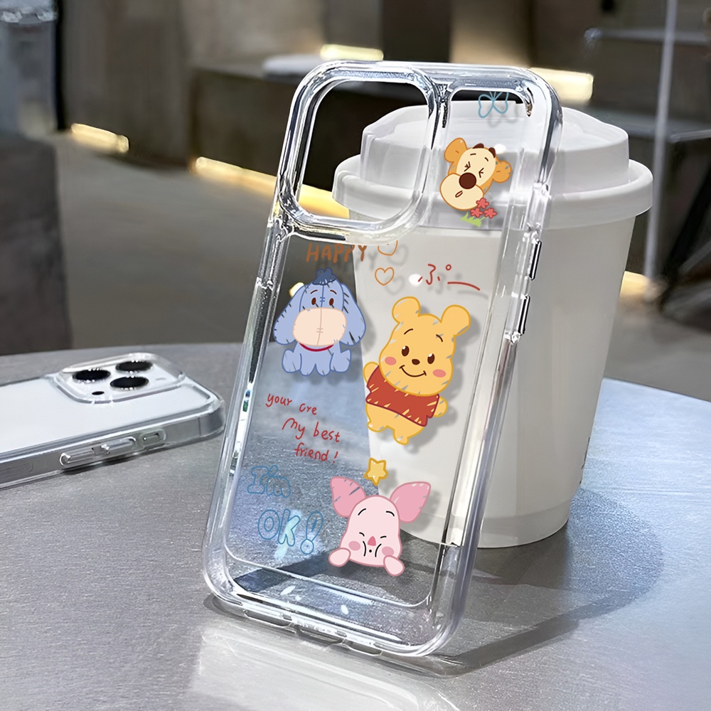 Trong Suốt Ốp Điện Thoại In Hình Gấu pooh Cho iphone 15 pro max 14 13 11 12 7plus x xr xs max 8 7