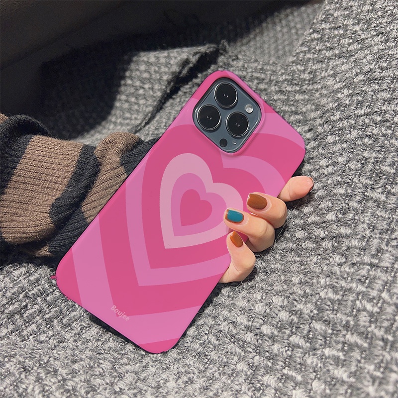Ốp Điện Thoại Cứng Họa Tiết Trái Tim Màu Đỏ / Hồng Thời Trang Chống Sốc Cho iphone 14 pro Max 11 13 12 7Plus 8 X XS Max