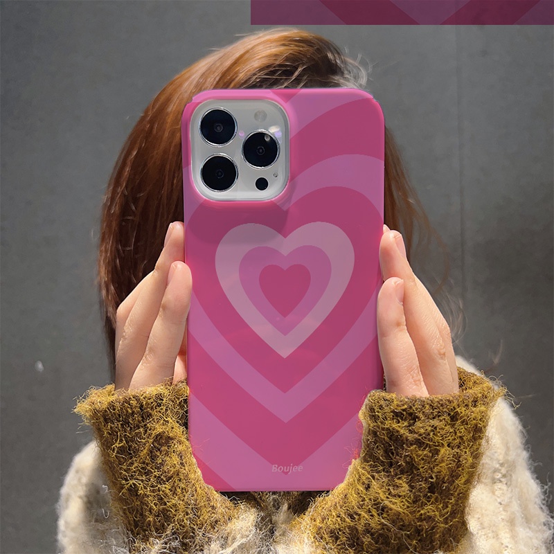Ốp Điện Thoại Cứng Họa Tiết Trái Tim Màu Đỏ / Hồng Thời Trang Chống Sốc Cho iphone 14 pro Max 11 13 12 7Plus 8 X XS Max