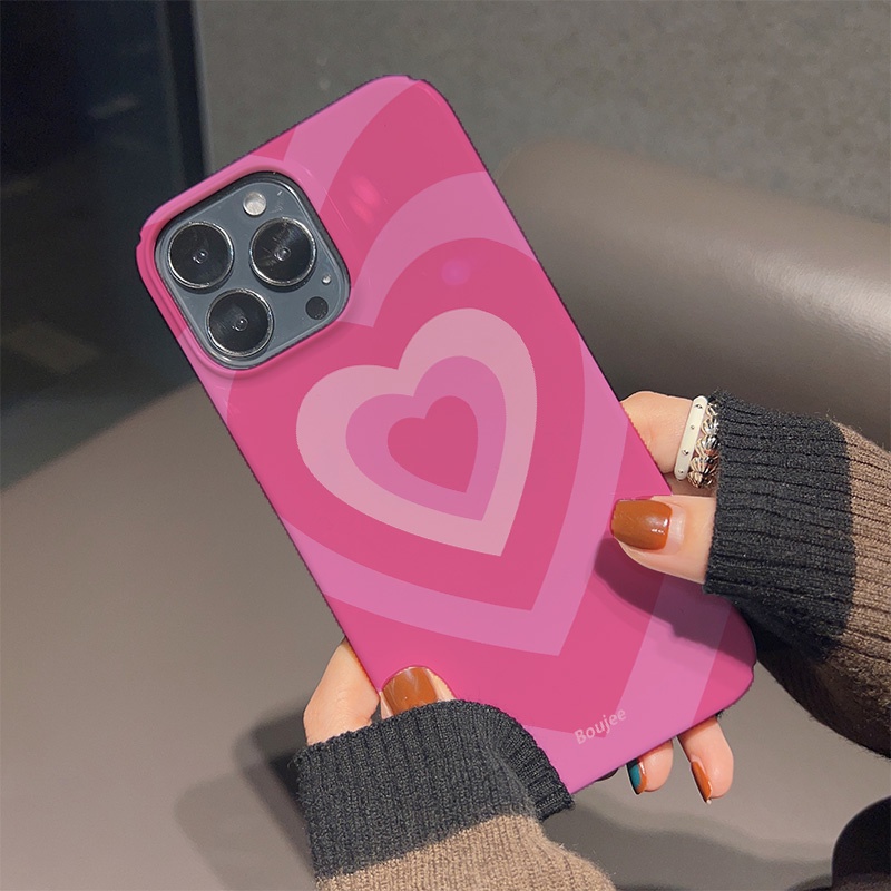 Ốp Điện Thoại Cứng Họa Tiết Trái Tim Màu Đỏ / Hồng Thời Trang Chống Sốc Cho iphone 14 pro Max 11 13 12 7Plus 8 X XS Max