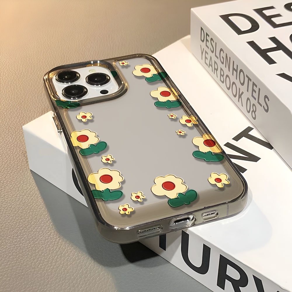 Ốp Điện Thoại Trong Suốt Chống Sốc Họa Tiết Hoa Vàng Cho iphone 14 pro max 11 13 12 7 8 Plus X XR XSMax