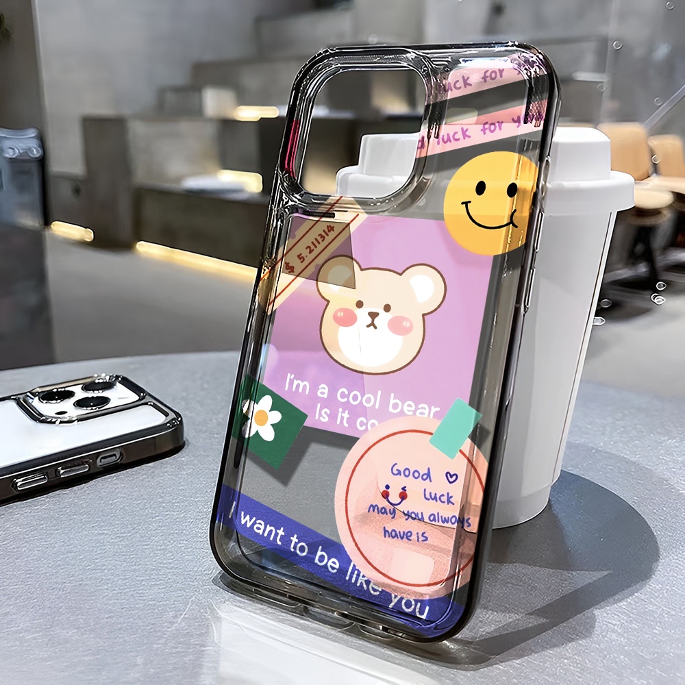 Ốp Điện Thoại Trong Suốt Chống Sốc In Hình Gấu Cho iphone 14 pro max 11 13 12 7 8 Plus X XR XSMax