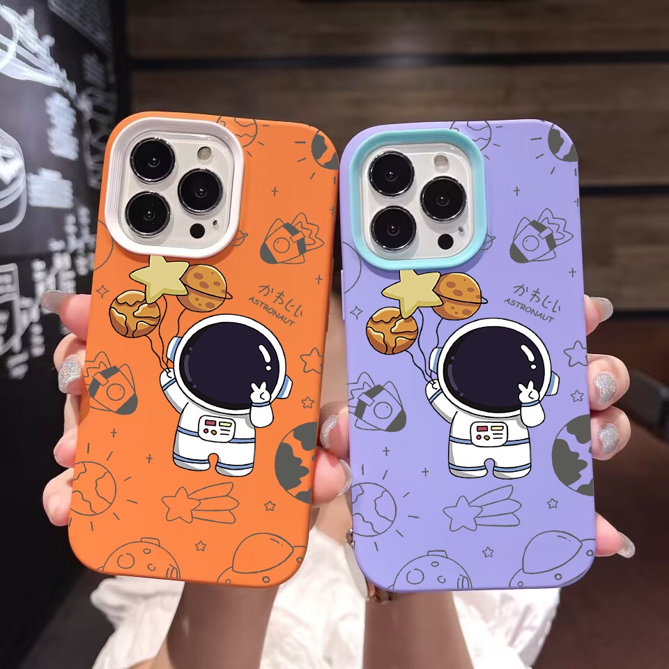 Ốp Điện Thoại silicon Dẻo Hình Phi Hành Gia 3 Trong 1 Cho iPhone 14Promax 13 12 11 7Plus X XR 7 8