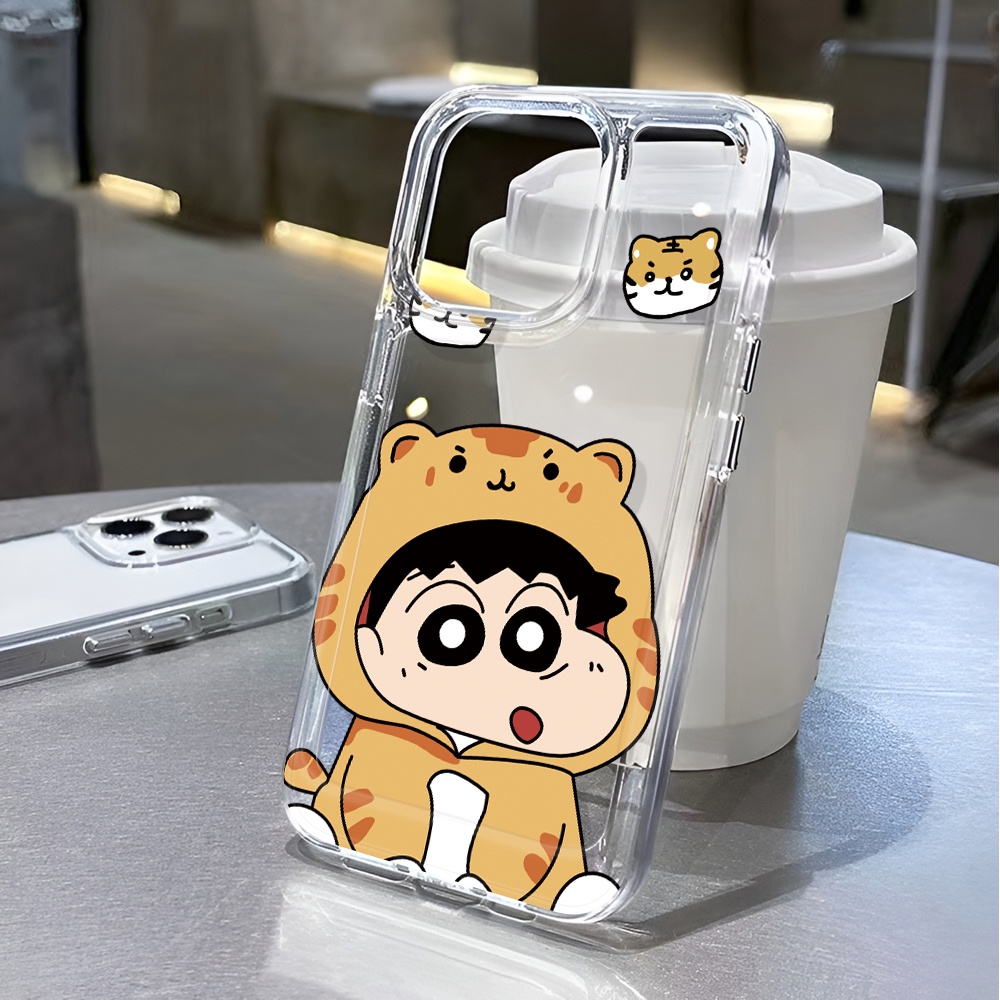 Ốp Điện Thoại Trong Suốt Hình Cậu Bé Bút Chì Cho iphone 14 pro max 11 13 12 7 8 Plus X XR XSMax