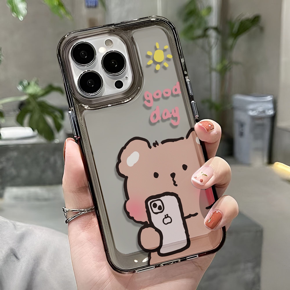 Ốp Điện Thoại Trong Suốt Hình Gấu Nâu Cho iphone 14 pro max 11 13 12 7 8 Plus X XR XSMax