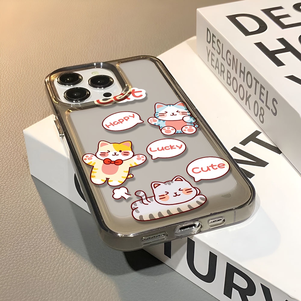 Ốp Điện Thoại Trong Suốt In Hình Mèo May Mắn Cho iphone 14 pro max 11 13 12 7 8 Plus X XR XSMax
