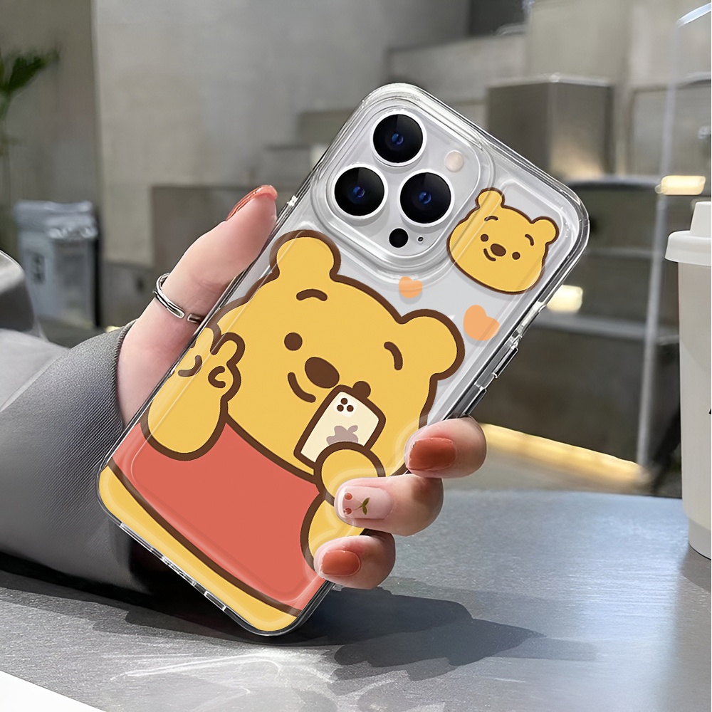 Ốp Điện Thoại Trong Suốt In Hình Gấu Pooh Cho iphone 14 pro max 11 13 12 7 8 Plus X XR XSMax