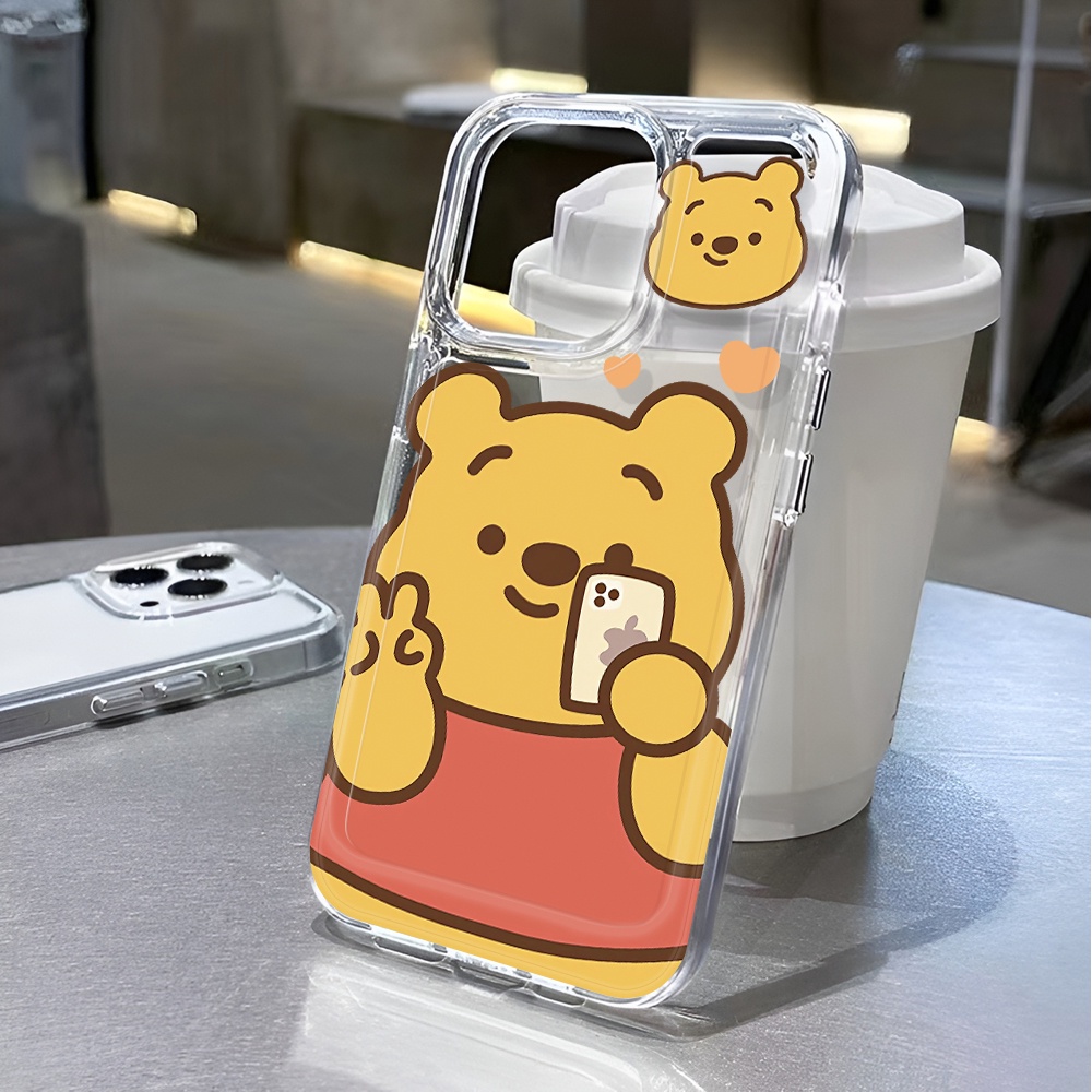 Ốp Điện Thoại Trong Suốt In Hình Gấu Pooh Cho iphone 14 pro max 11 13 12 7 8 Plus X XR XSMax