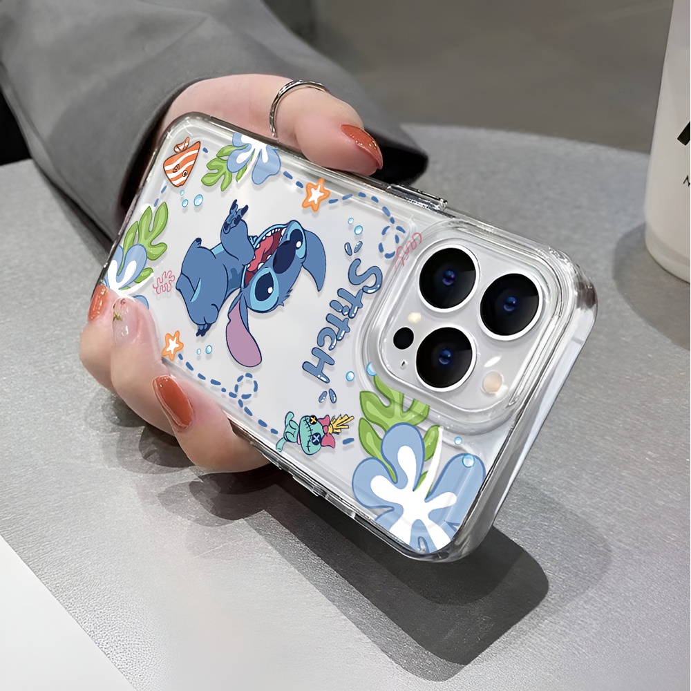 Ốp Điện Thoại Trong Suốt In Hình Stitch Cho iphone 14 pro max 11 13 12 7 8 Plus X XR XSMax