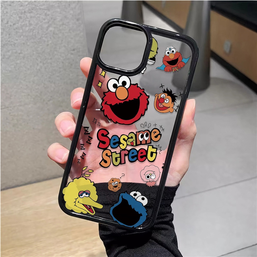 Ốp Điện Thoại Acrylic Cứng Trong Suốt In Hoạt Hình Sesame Street Cho iphone 14 pro Max 11 13 12 7Plus 8 X XS Max