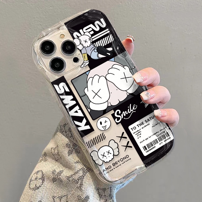 Ốp Điện Thoại Dẻo Trong Suốt Họa Tiết Hoạt Hình Gấu KAWS Dễ Thương Cho iphone 14 pro Max 11 13 12 7Plus 8 X XS Max