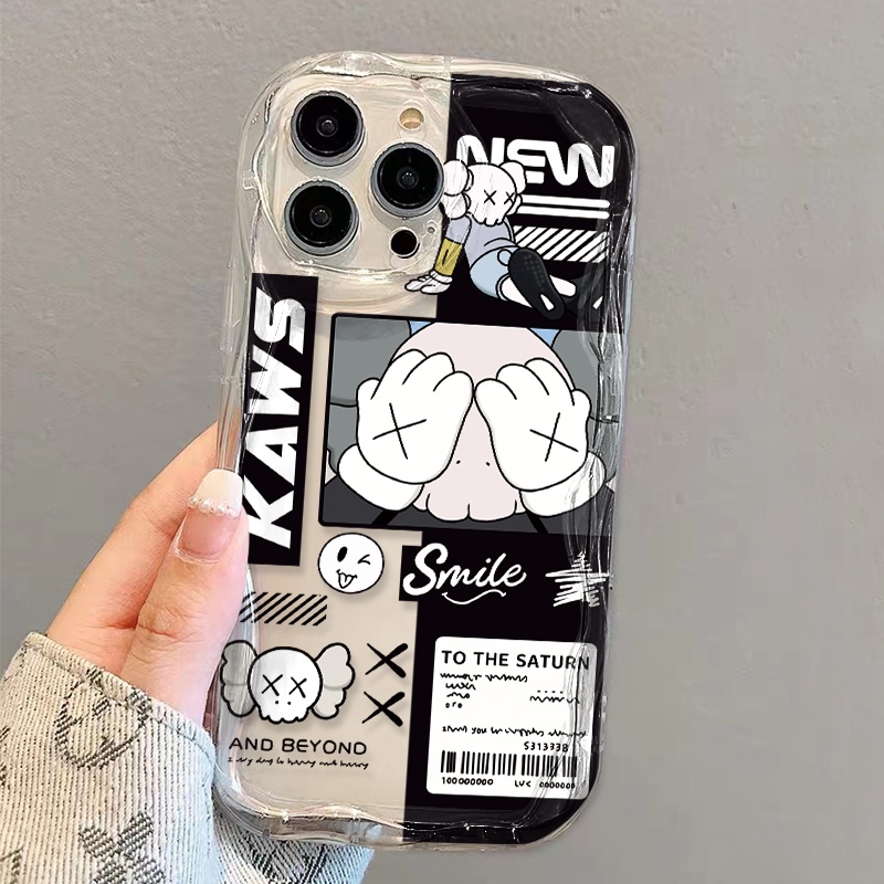 Ốp Điện Thoại Dẻo Trong Suốt Họa Tiết Hoạt Hình Gấu KAWS Dễ Thương Cho iphone 14 pro Max 11 13 12 7Plus 8 X XS Max