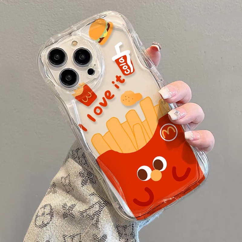 Ốp Điện Thoại Dẻo Trong Suốt Họa Tiết Bánh Burger Cam Độc Đáo Cho iphone 14 pro Max 11 13 12 7Plus 8 X XS Max