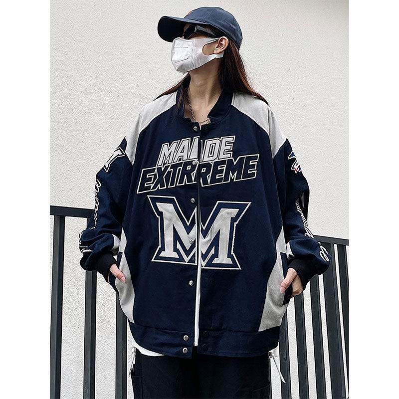 Áo Khoác Bóng Chày Dáng Rộng Kiểu Hip-Hop Mỹ Thời Trang Xuân Thu Cho Nam Và Nữ