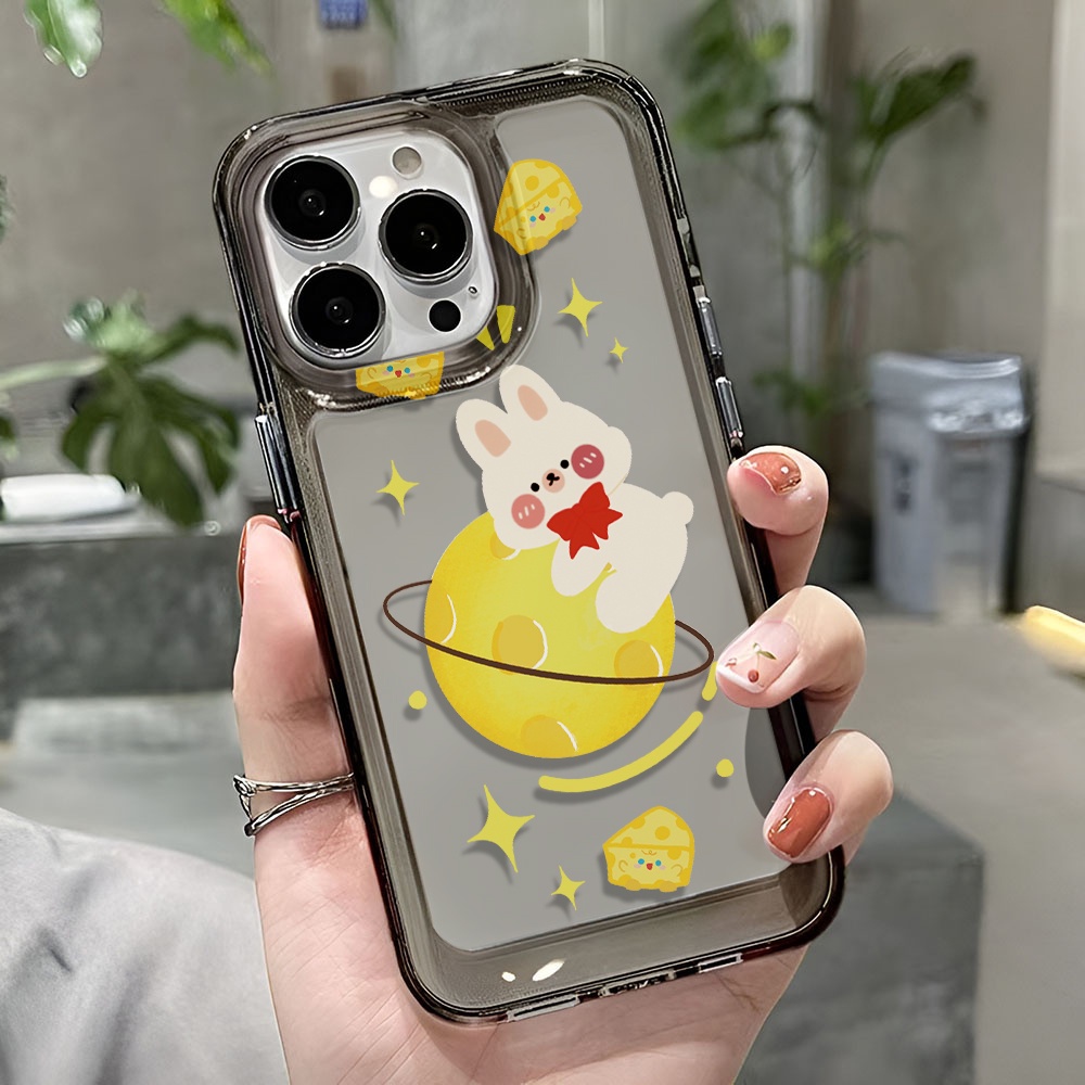 Ốp Điện Thoại Trong Suốt Hình Thỏ Hành Tinh Cho iphone 14 pro max 11 13 12 7 8 Plus X XR XSMax