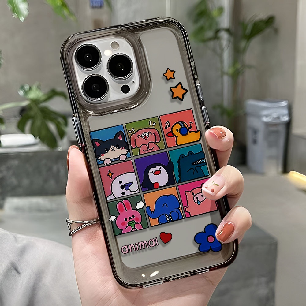 Ốp Điện Thoại Trong Suốt In Hình Động Vật Cho iphone 14 pro max 11 13 12 7 8 Plus X XR XSMax