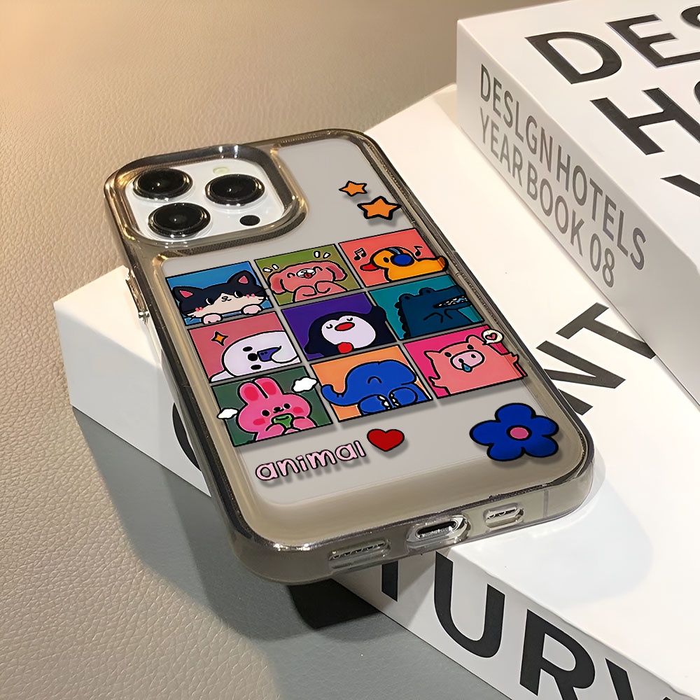 Ốp Điện Thoại Trong Suốt In Hình Động Vật Cho iphone 14 pro max 11 13 12 7 8 Plus X XR XSMax