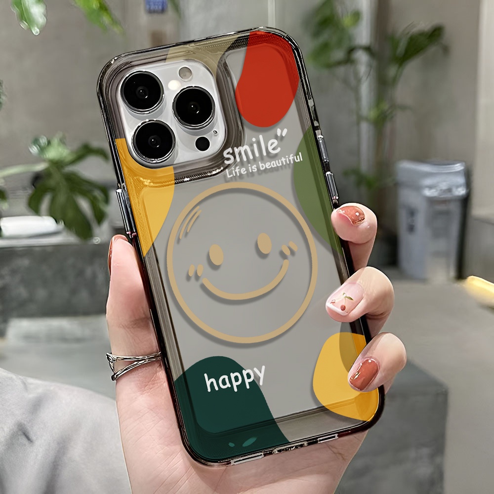 Ốp Điện Thoại Trong Suốt In Hình Mặt Cười Cho iphone 14 pro max 11 13 12 7 8 Plus X XR XSMax