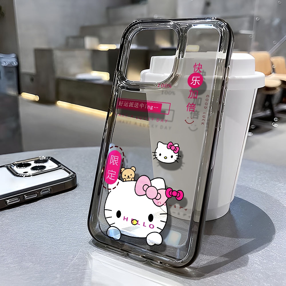 Ốp Điện Thoại Trong Suốt In Hình Hello Kitty Cho iphone 14 pro max 11 13 12 7 8 Plus X XR XSMax