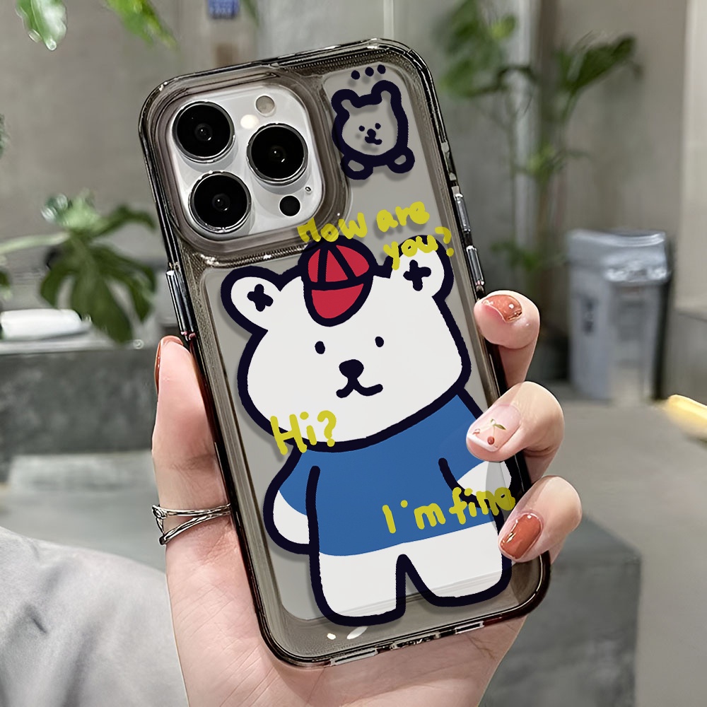 Ốp Điện Thoại Trong Suốt In Hình Gấu Hoạt Hình Dễ Thương Cho iphone 14 pro max 11 13 12 7 8 Plus X XR XSMax