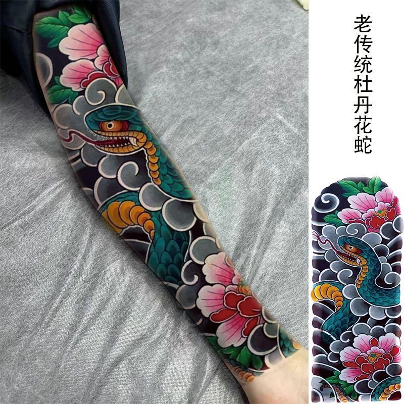 Hình Xăm Dán Cánh Tay / Cánh Tay / Chân Chống Thấm Nước / Mồ Hôi Lâu Trôi 15 Ngày Hình Hoa / Rồng Đen Thật Dành Cho Nam Và Nữ