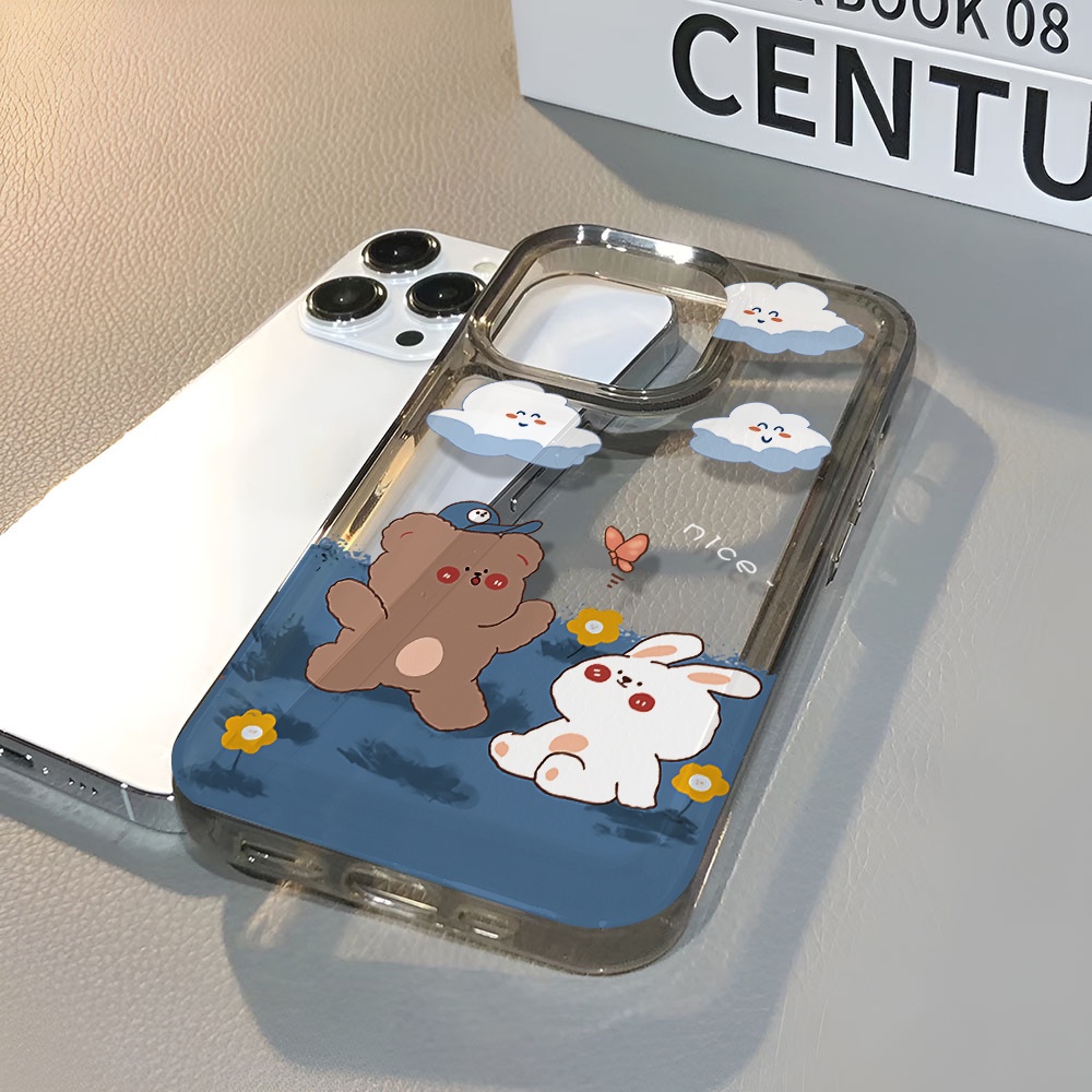 Ốp Điện Thoại Trong Suốt In Hình Gấu Thỏ Hoạt Hình Cho iphone 14 pro max 11 13 12 7 8 Plus X XR XSMax