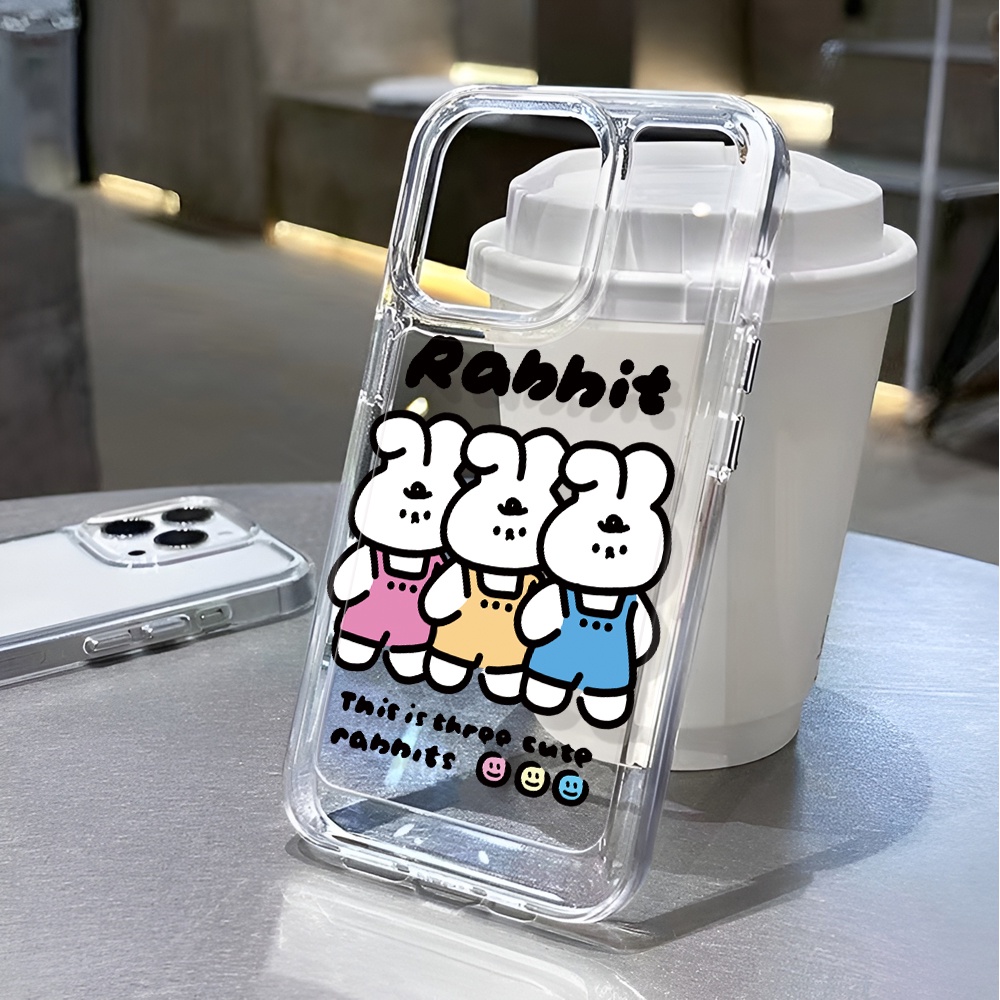 Ốp Điện Thoại Trong Suốt In Hình Thỏ Hoạt Hình Cho iphone 14 pro max 11 13 12 7 8 Plus X XR XSMax