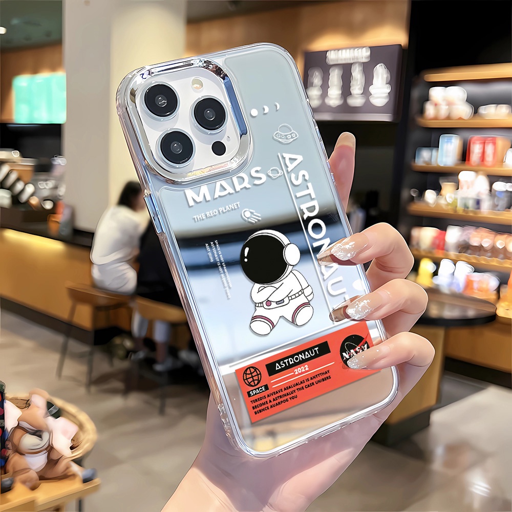 Ốp Điện Thoại Tráng Gương Họa Tiết NASA Cho iphone 14 pro max 11 12 13 8 7 Plus X XR XSMax