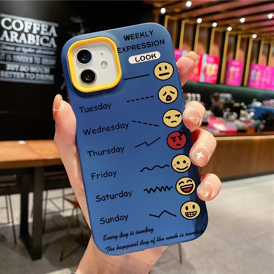 Ốp Điện Thoại silicon Dẻo 3 Trong 1 Hình Cảm Xúc Vui Nhộn Cho iPhone 14Promax 13 12 11 7Plus X XR