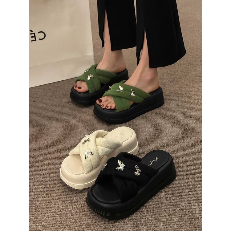 Dép Sandal Đế Dày Tăng Chiều Cao Thời Trang Mùa Hè Phong Cách Hàn Quốc Cho Nữ