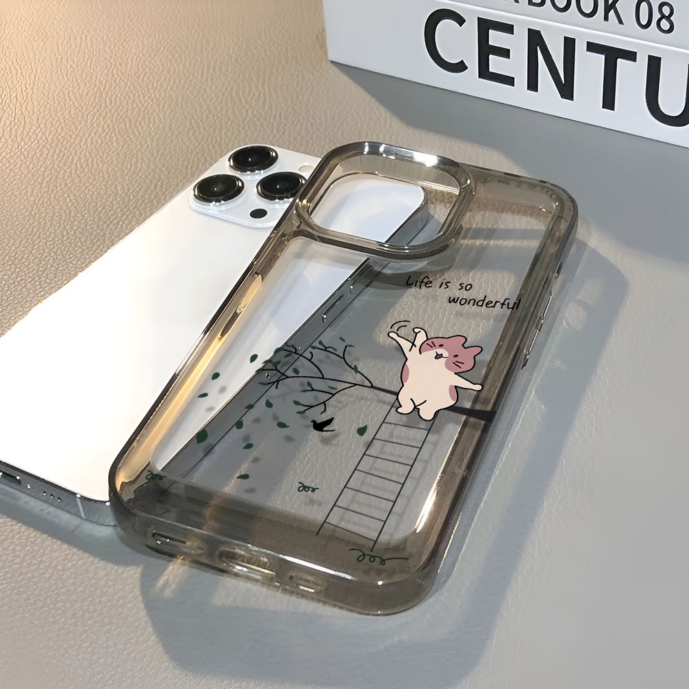 Ốp Điện Thoại Trong Suốt In Hình Mèo Hoạt Hình Dễ Thương Cho iphone 14 pro max 11 13 12 7 8 Plus X XR XSMax