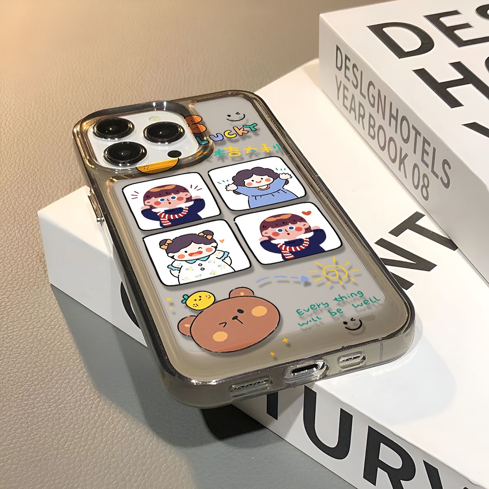Ốp Điện Thoại Trong Suốt In Hình Bé Trai Bé Gái Cho iphone 14 pro max 11 13 12 7 8 Plus X XR XSMax