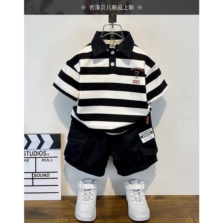 Áo Thun POLO Mỏng Tay Ngắn Thời Trang Mùa Hè 2023 Dành Cho Bé Trai