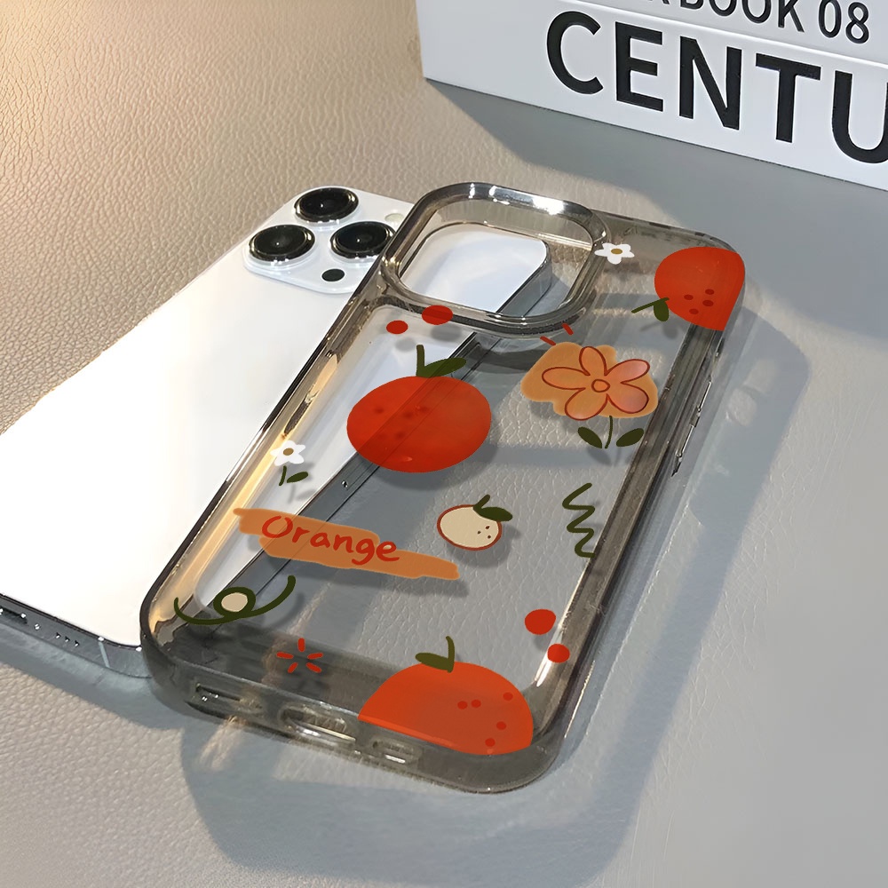 Ốp Điện Thoại Trong Suốt Chống Sốc In Hình Hoa Quả Cam Cho iphone 14 pro max 11 13 12 7 8 Plus X XR XSMax