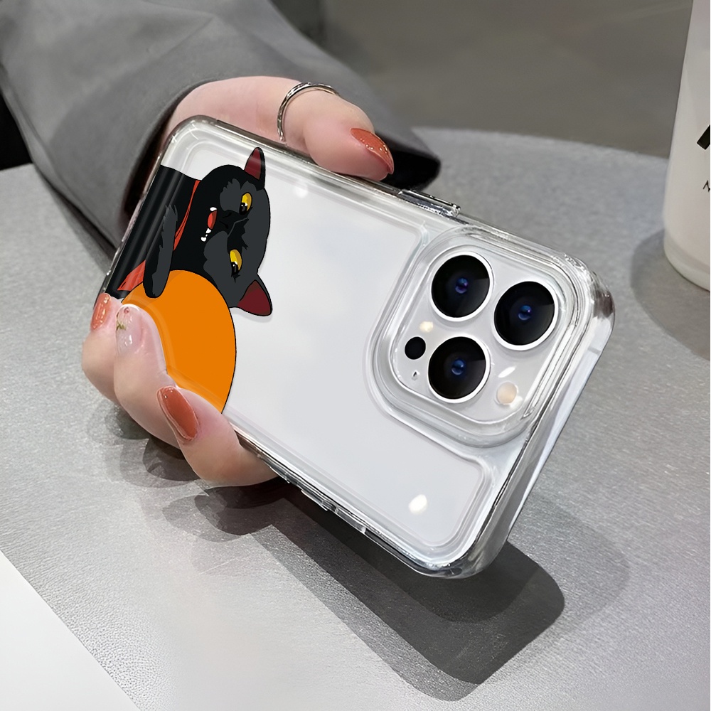 Ốp Điện Thoại Trong Suốt Chống Sốc In Hình Mèo Và Quả Cam Cho iphone 14 pro max 11 13 12 7 8 Plus X XR XSMax