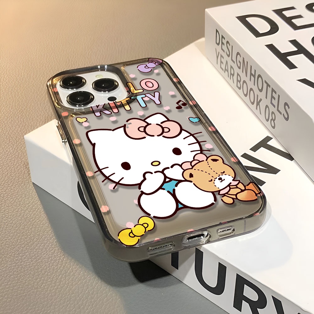 Ốp Điện Thoại Trong Suốt Chống Sốc In Hình Gấu Hello Kitty Cho iphone 14 pro max 11 13 12 7 8 Plus X XR XSMax