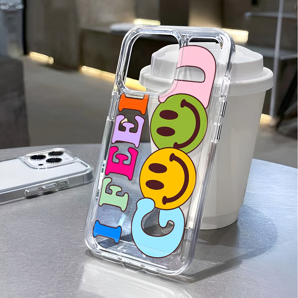 Ốp Điện Thoại Trong Suốt In Hình Mặt Cười Chống Sốc Cho iphone 14 pro max 11 13 12 7 8 Plus X XR XSMax