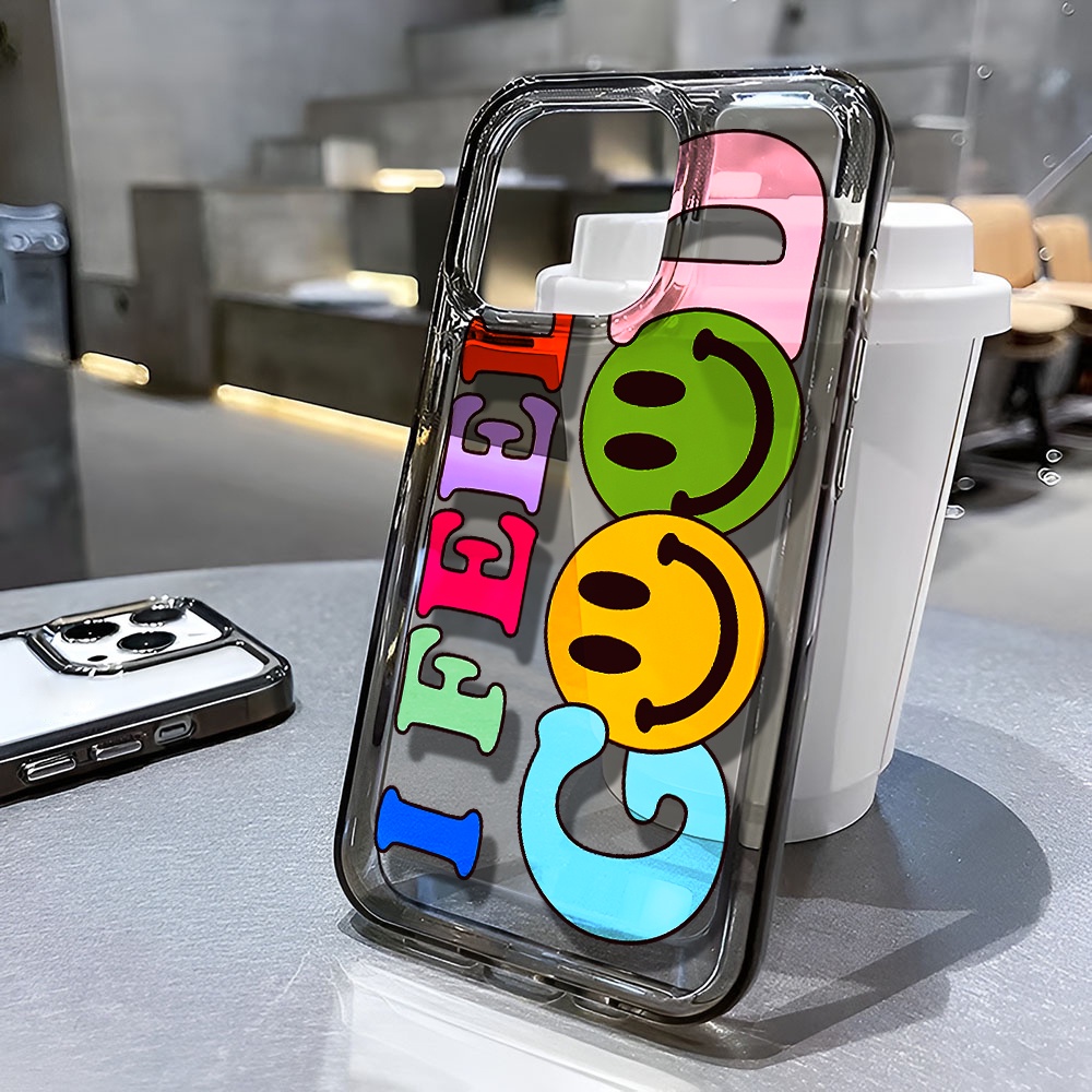Ốp Điện Thoại Trong Suốt In Hình Mặt Cười Chống Sốc Cho iphone 14 pro max 11 13 12 7 8 Plus X XR XSMax